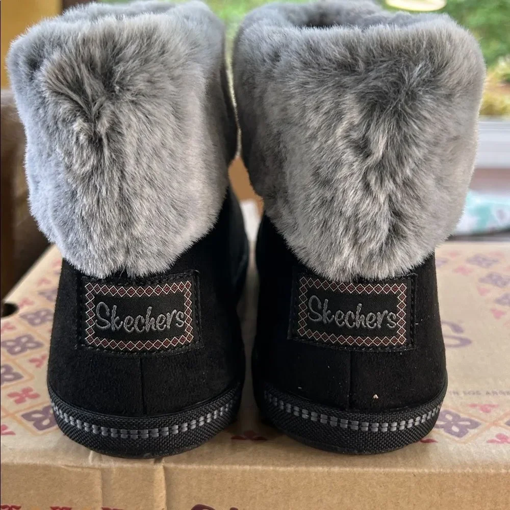 Skechers Cozy Campfire Slipper Boots with Faux Fur - Meant to Be Black 9.5 NWT